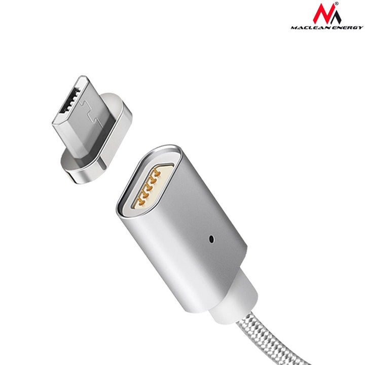 Kabel micro USB magnetyczny silver Maclean Energy MCE160 - Încărcare rapidă & Fast Charge