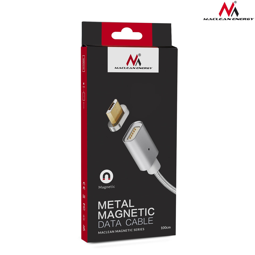 Kabel micro USB magnetyczny silver Maclean Energy MCE160 - Încărcare rapidă & Fast Charge