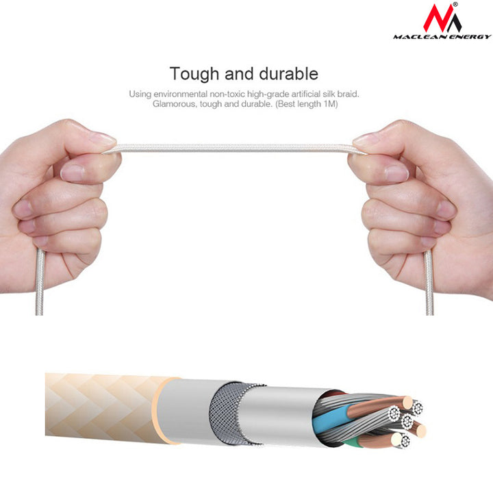 Kabel micro USB magnetyczny silver Maclean Energy MCE160 - Încărcare rapidă & Fast Charge