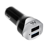 Încărcător auto max4.8A 2xUSB Maclean Energy MCE157 Qualcomm Quick Charge QC 3.0 plus cablu de 1.5m argintiu