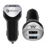 Încărcător auto max4.8A 2xUSB Maclean Energy MCE157 Qualcomm Quick Charge QC 3.0 plus cablu de 1.5m argintiu