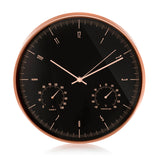 Ceas de perete auriu 12'' 30cm cu termometru și higrometru CE70 G