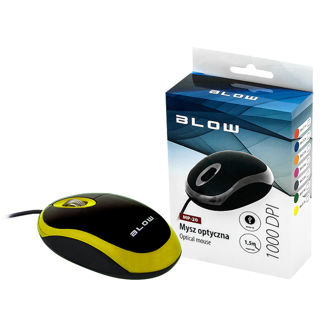 BLOW mouse optic de computer galben USB MP-20 PC / laptop