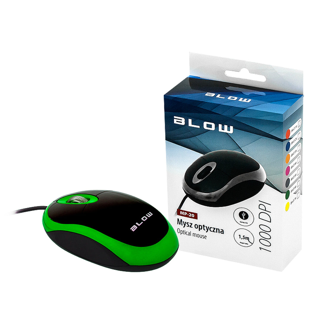 BLOW mouse-ul optic verde pentru computer USB MP-20 PC / laptop