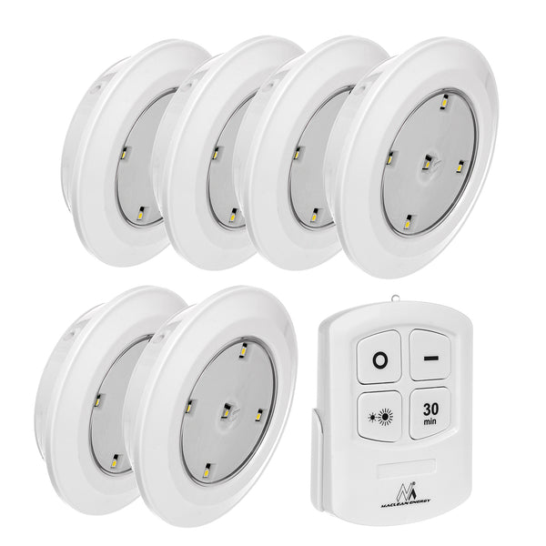 Set de 6 Lampi LED Maclean cu Control din Telecomanda