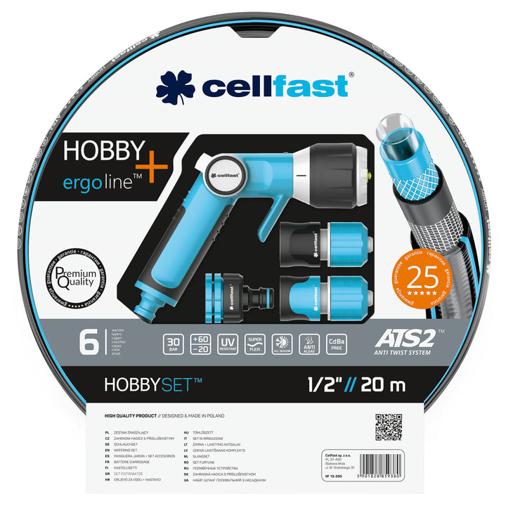 Set de udare Furtun 20m 1/2 "Cellfast Hobby Ergo Line