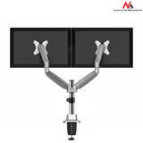 Maclean MC-766 suport de birou pentru două monitoare cu arc USB 3.0 13"-32" 9kg