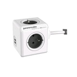 Cablu prelungitor USB PowerCube extins 3m gri 4 prize + 2x USB