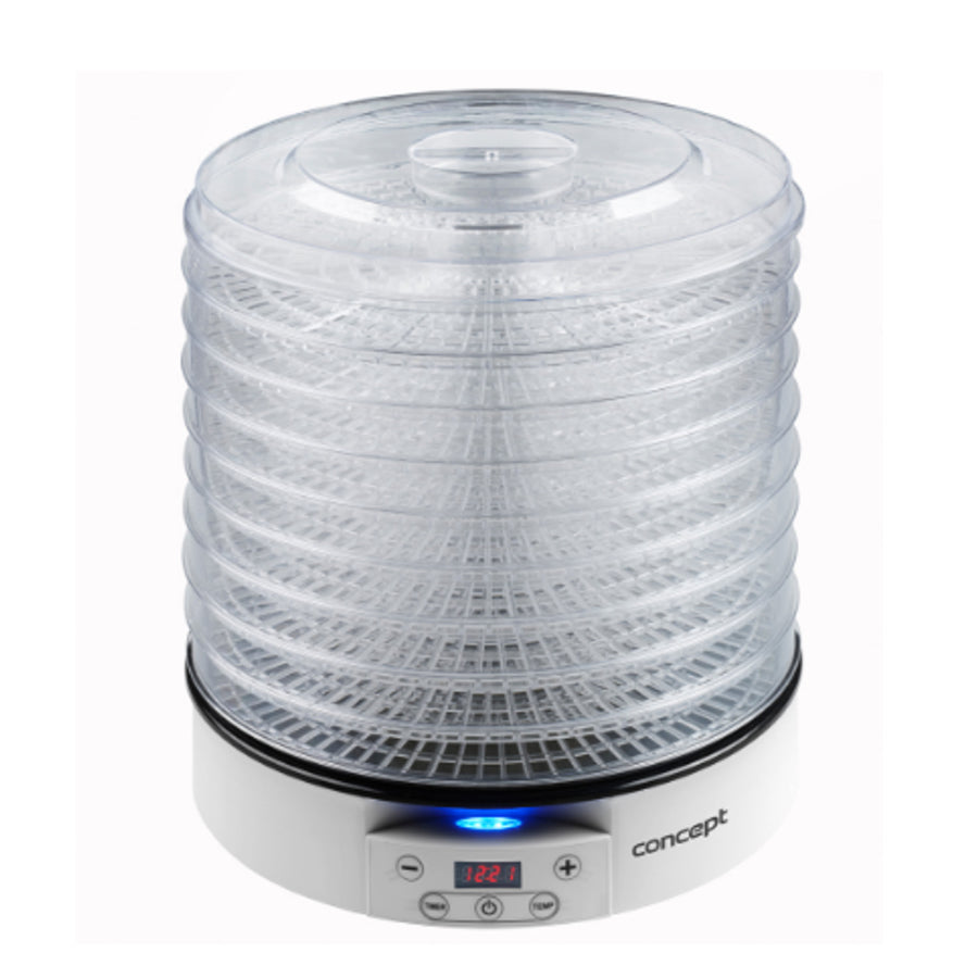 Concepct SO202020 Deshidrator electric de alimente 9 tăvi cu LED uscător de ciuperci Digital Timer Tavă de crudități 500 W