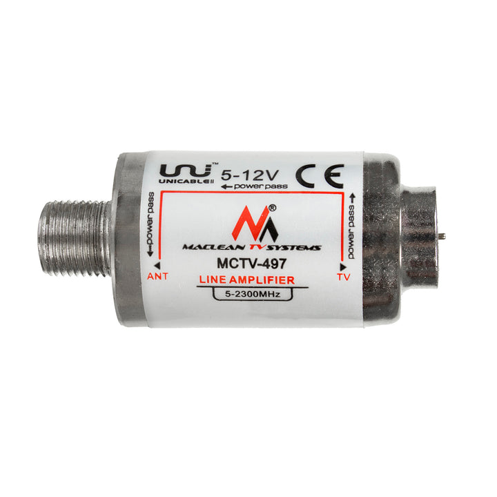 Amplificator antenă DVB-T / T2 20dB Maclean MCTV-497 5-12V bandă largă 5-2300 MHz