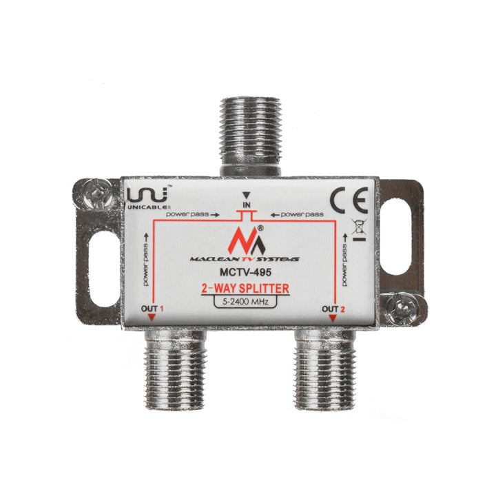 Maclean MCTV-495 Splitter satelit dual splitter 2 ieșiri 1/2 Unicabil 5-2400MHz