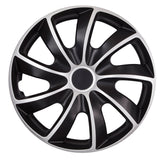 Capace de butuci universale 14" QUAD BICOLOR negru/argintiu 4 bucăți