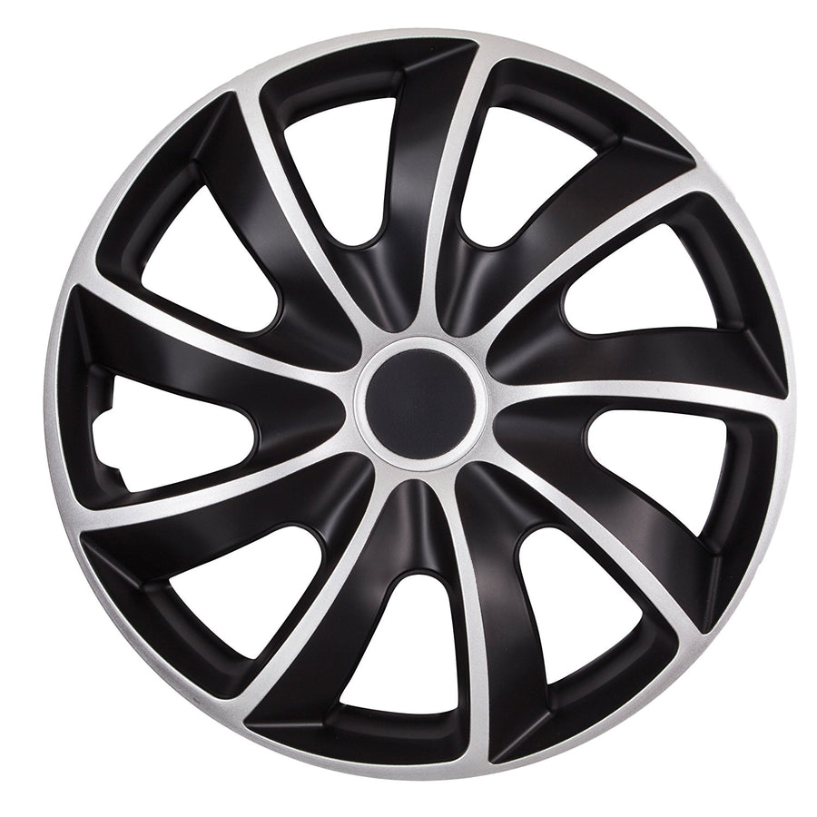 Capace de butuci universale 15" QUAD BICOLOR negru/argintiu 4 bucăți
