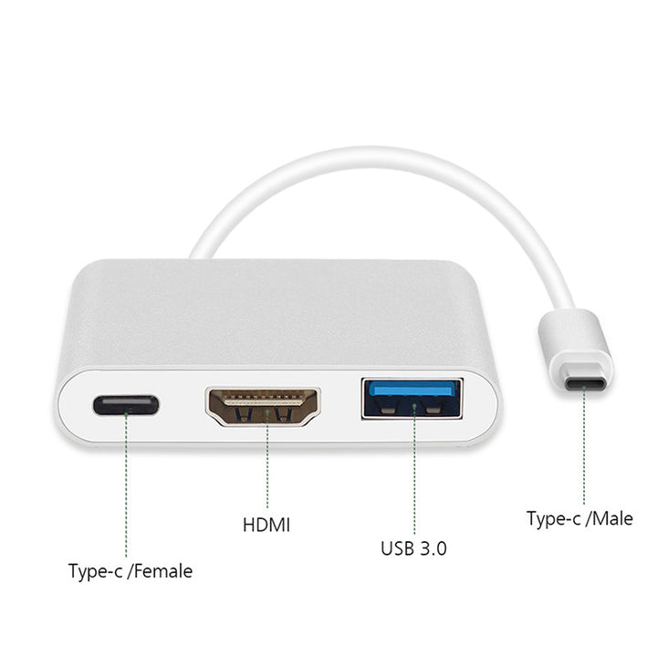 Maclean MCTV-840 USB-C - Adaptor HDMI / USB 3.0 / USB-C