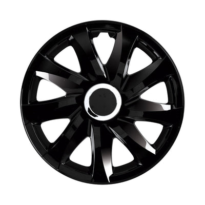 Capace de butuci universale 14" DRIFT negru lac negru presat 4 bucăți