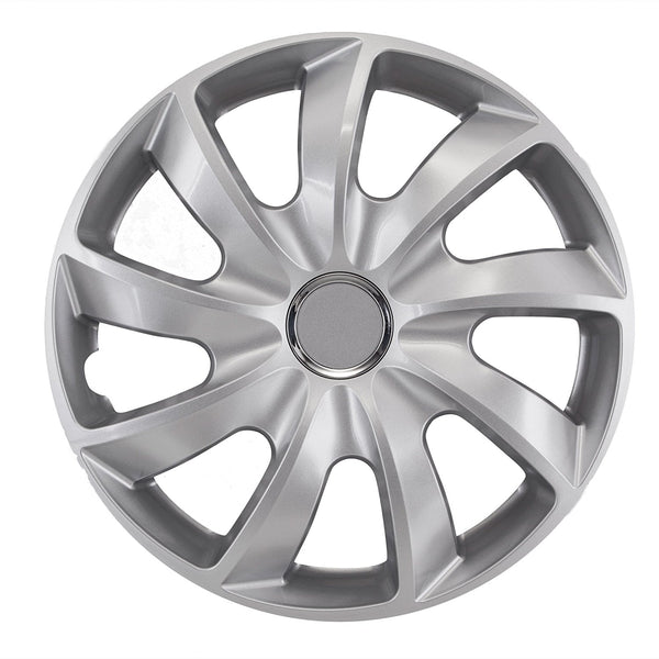Capace de roți argintii de 15 inch Stig NRM 4x OPEL FORD CITROEN AUDI VW