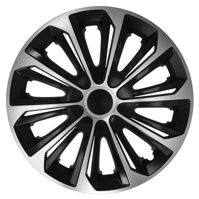 Set 4 capace jante Strong Duocolor 15" negru-argintii