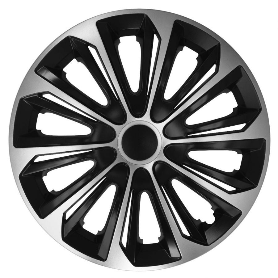 Set 4 capace jante Strong Duocolor 15" negru-argintii