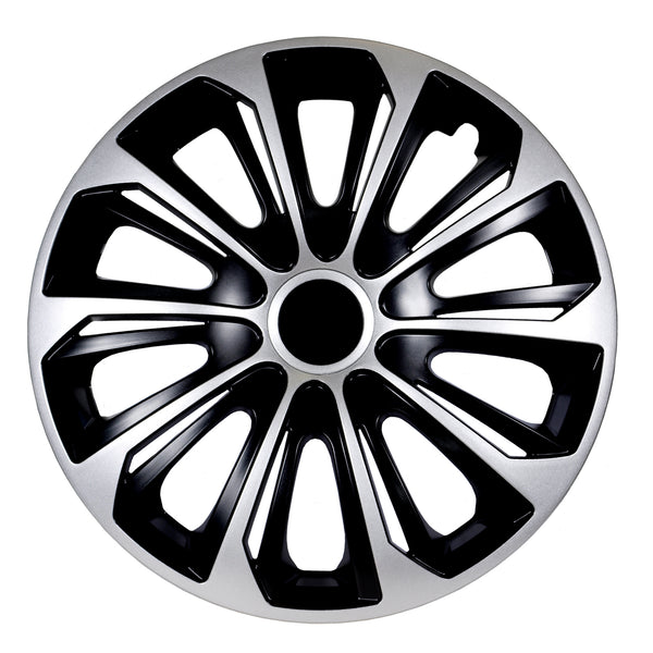16" NRM STRONG STRONG Duocolor capace de butuci universale negru/argintiu 4 bucăți