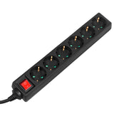 Maclean Energy MCE195G - Cutie de priză 6 căi 5m Negru