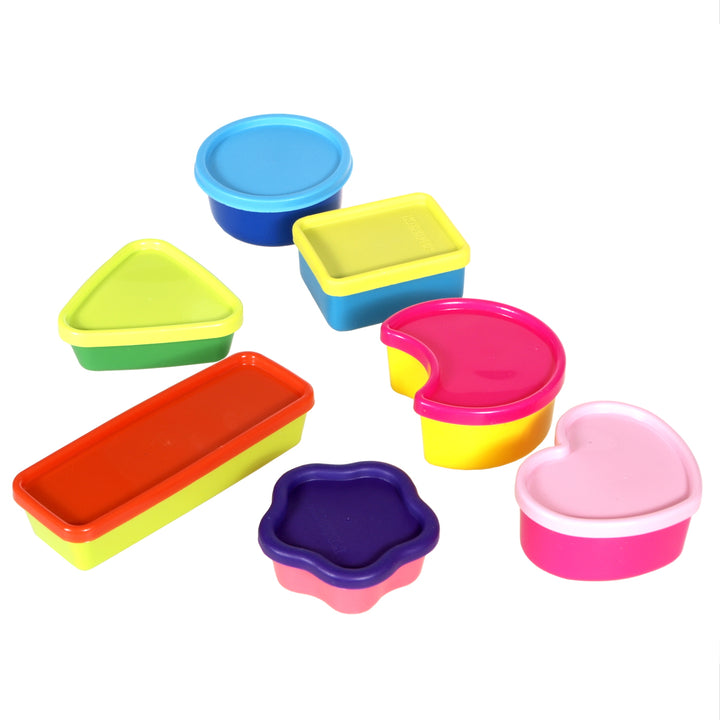 Set 7 cutii din plastic, multicolore, forme diferite