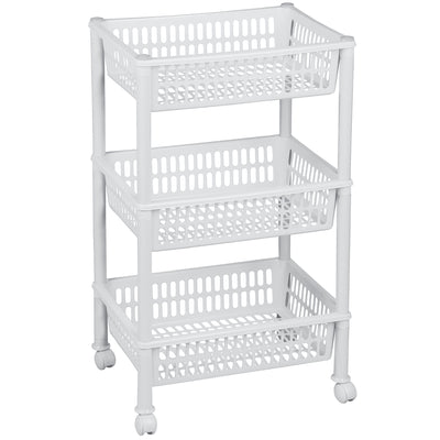 Plast Team Jumbo sistem alb de sertare pe roți - 3 sertare