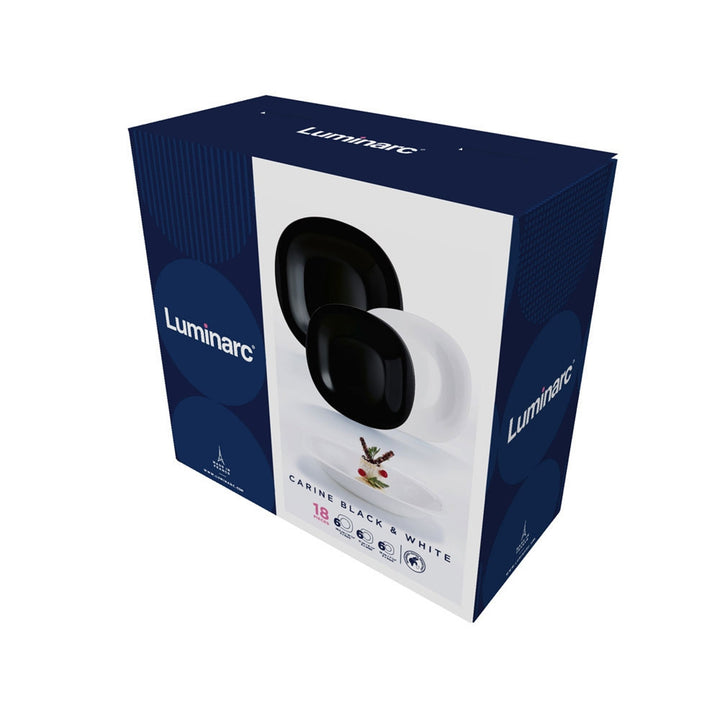 Set de masă Carine Neo White & Black 18 piese LUMINARC
