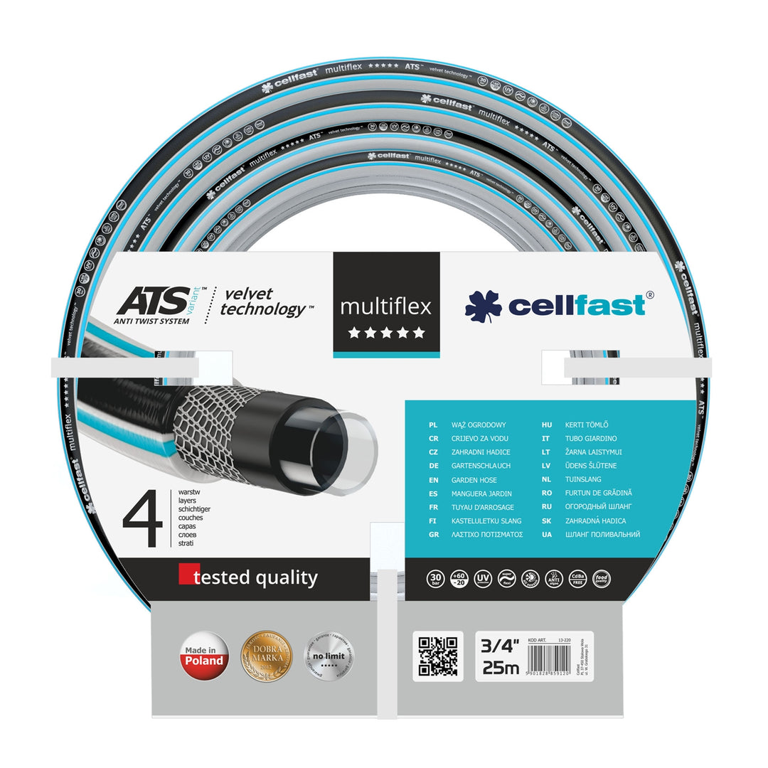 Furtun de grădină Cellfast Multiflex ATSV 3/4" 25m furtun de grădină Cellfast Multiflex ATSV