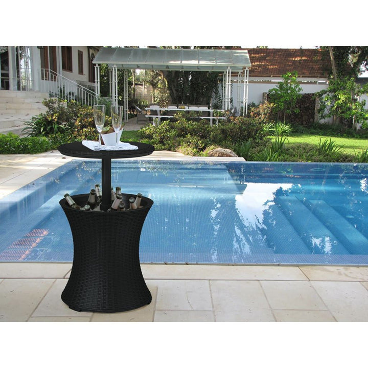 Frigider de masă pentru bar, răcitor de băuturi pentru grădină Keter Cool Bar Rattan Anthracite