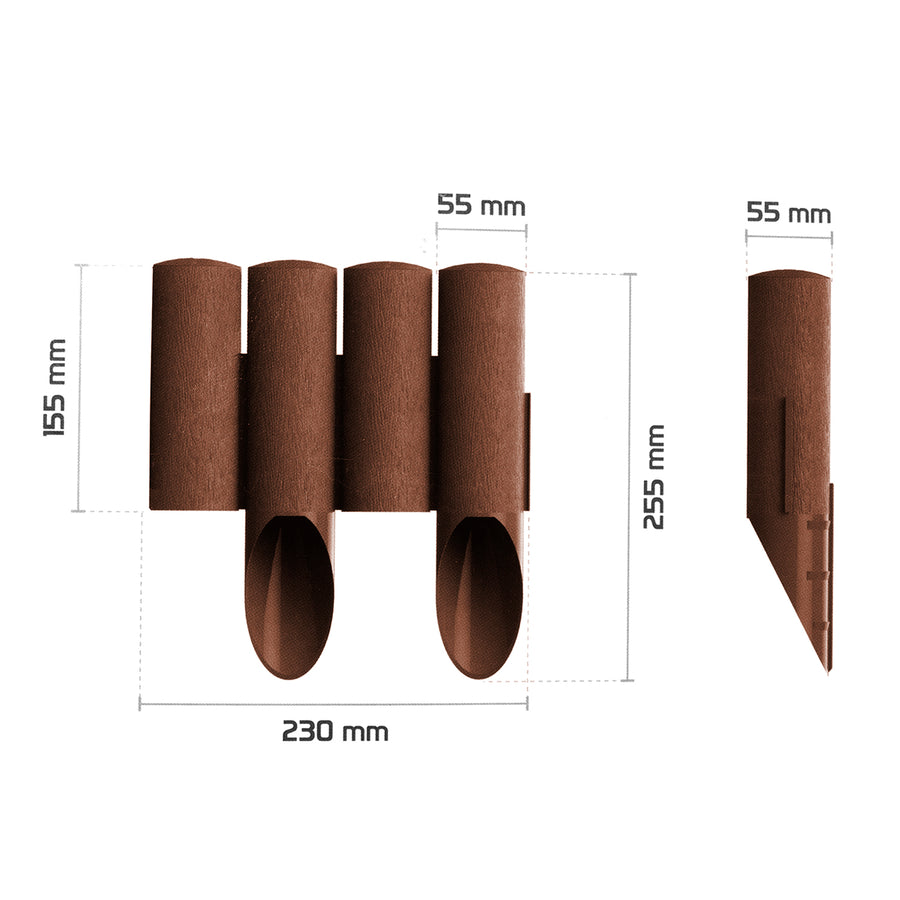 Gard de grădină Cellfast, aspect de lemn, rezistent la îngheț, lungime 2,3 m, culoare maro, 34-041