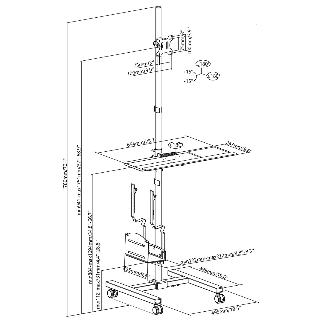 Maclean Brackets MC-793 - locul de muncă ideal pentru stand-up!