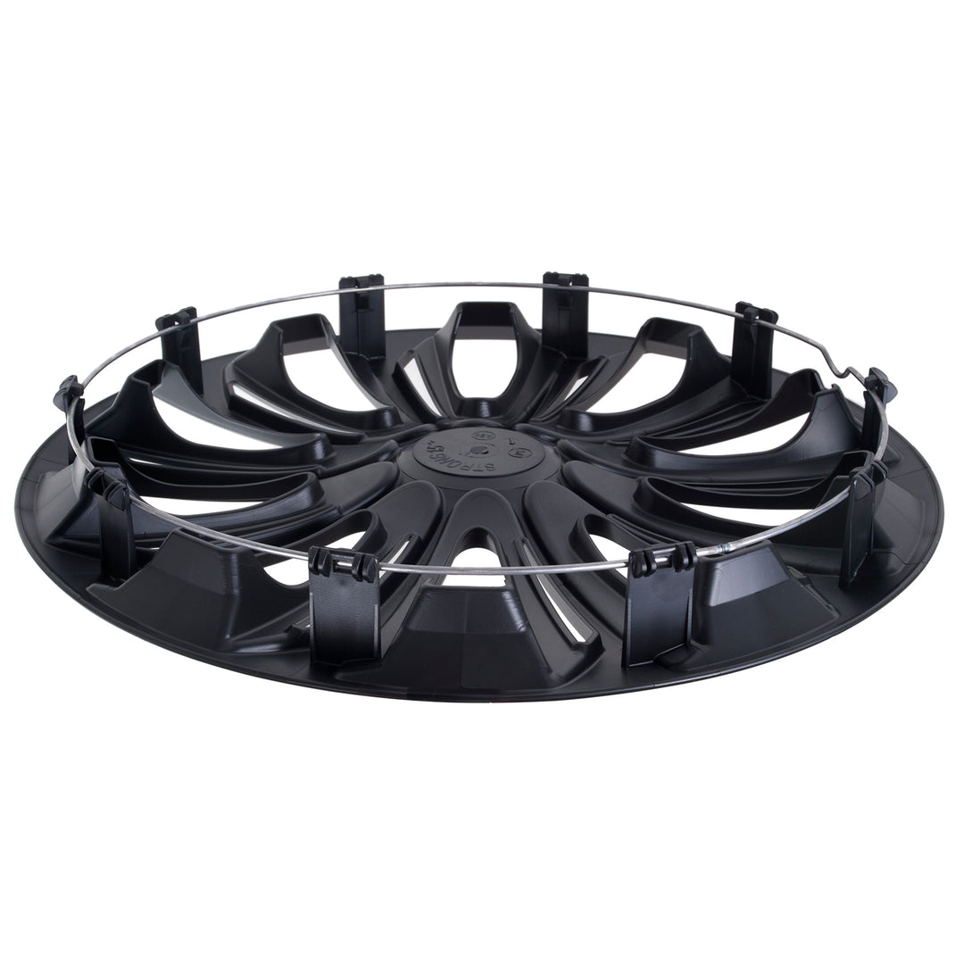 Capac roată 16 "Plastic STRONG, negru mat, 4 bucăți