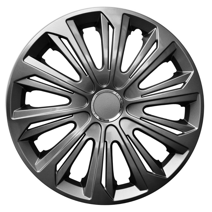 Capace de butuc de 14 inch Graphite Lacquered Hubcaps Set de 4 STRONG