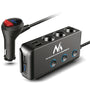Incarcator Auto MCE218, cu 3 porturi bricheta auto 120W, 4 USB, incarcator auto cu USB tip C 18W, voltmetru