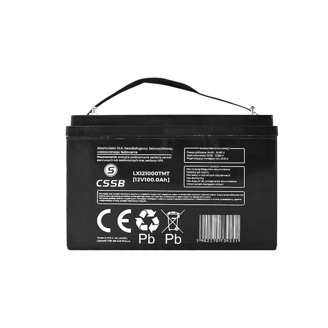 Acumulator cu gel LTC LX121000, 12V, 100Ah, 36 x 20 x 27 cm, negru