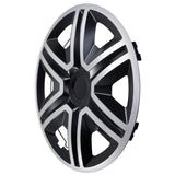 15" NRM ACTION dublă culoare argintie/neagră, capace de butuci universale NRM ACTION 4 bucăți