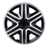 15" NRM ACTION dublă culoare argintie/neagră, capace de butuci universale NRM ACTION 4 bucăți