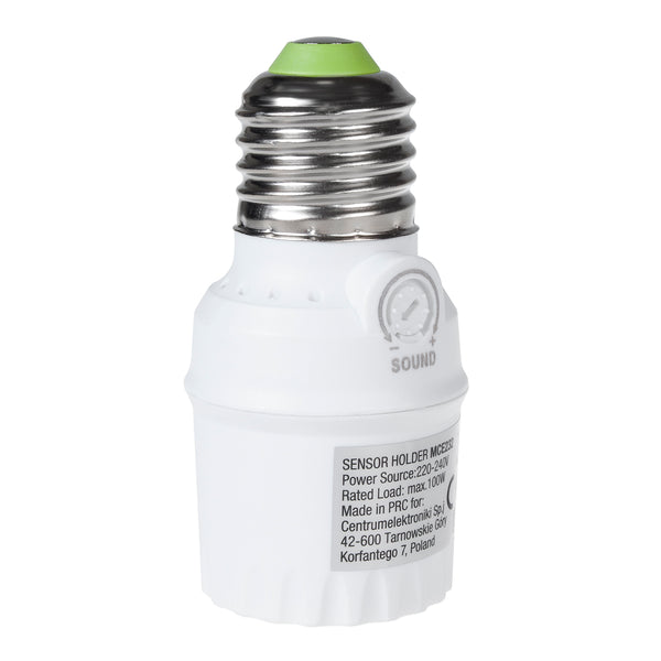 Suport bec cu senzor de sunet Maclean, E27 cu senzor de sunet, max. 100 W, interval 30 dB - 90 dB, MCE232