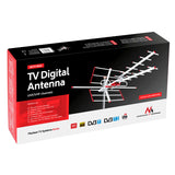 Antenă TV în aer liber DVB-T/T2 HEVC Combo UHF VHF activă max 100dBµV Maclean MCTV-855 Lte filtru