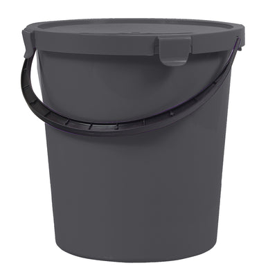 Găleată Plast Team Berry 5L cu capac și mâner, gri închis