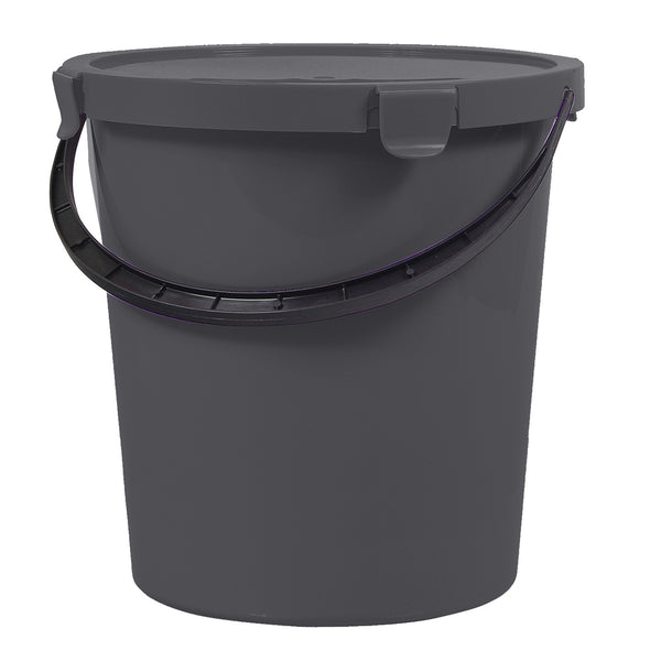 Găleată Plast Team Berry 5L cu capac și mâner, gri închis