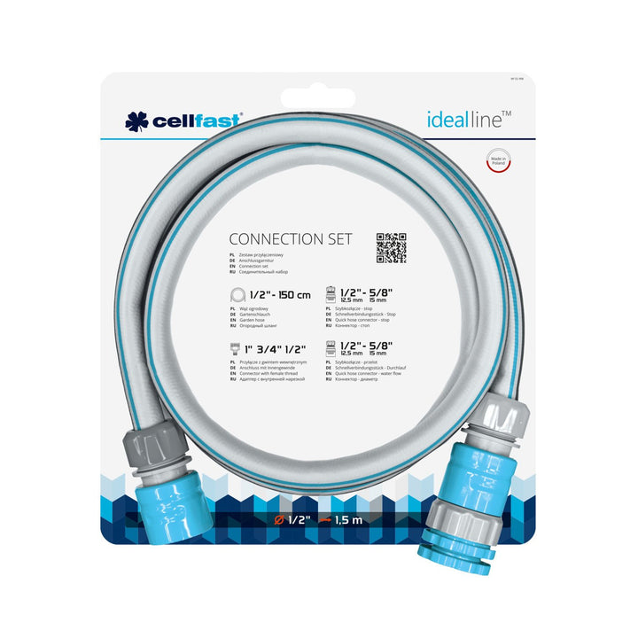 Cellfast - Set de conectare furtun de grădină 1,5m (1/2) irigare de grădină