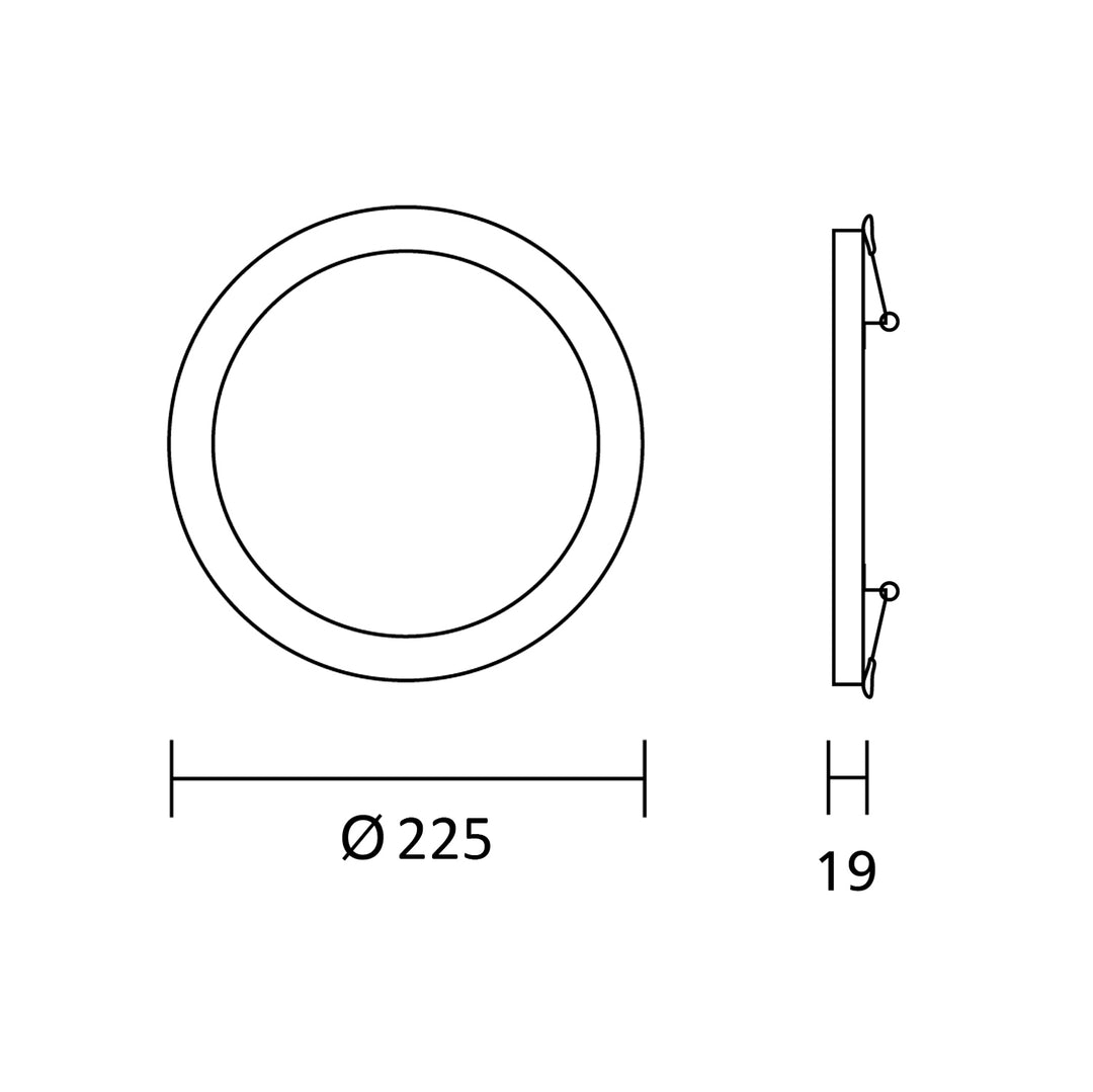 Led4U LD140 Panou tavan LED 7in1 suprafață ascunsă ultra subțire 18W 3 culori (WW, NW, CW) sursă de alimentare încorporată