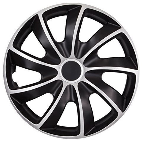 Capace de butuci universale 13" NRM QUAD BICOLOR negru/argintiu 4 bucăți