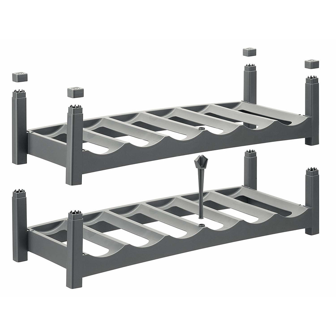 Suport pentru sticle de vin Rotho Vario Rack Stackable Extensibil - Culoare: grafit