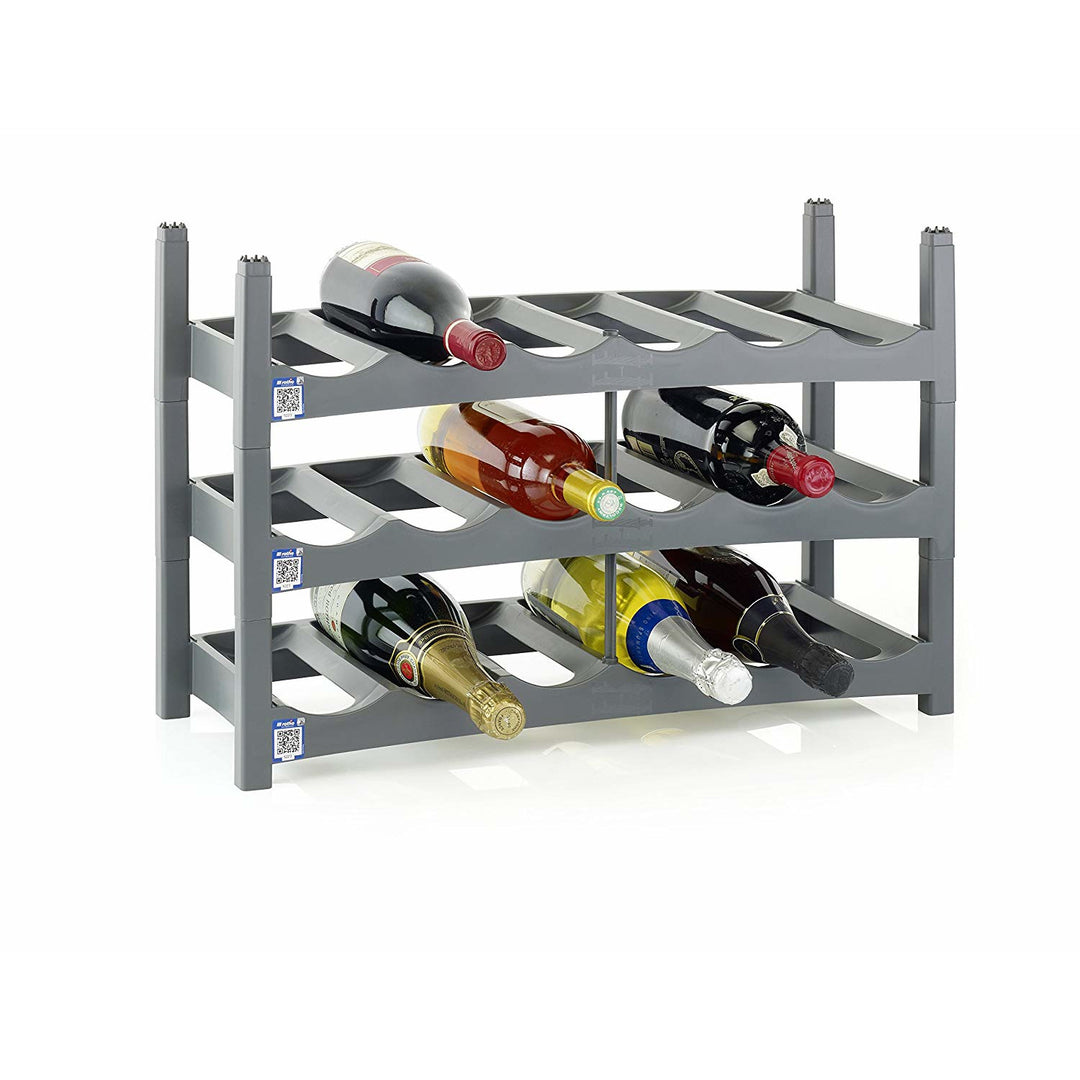 Suport pentru sticle de vin Rotho Vario Rack Stackable Extensibil - Culoare: grafit