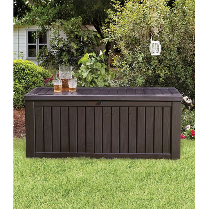 Cutie mare de depozitare gradina si terasa, Keter Rockwood 570L, antracit