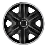 NRM 15" Acoperă roțile de roți Acoperă capacele de roți universale 4 PCS Negru Argintiu ușor de asamblat Durabil