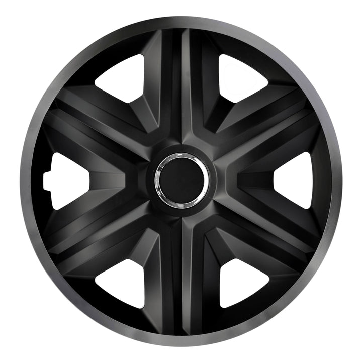 NRM 15" Acoperă roțile de roți Hubcaps Universal 4 PCS Set durabil de înaltă rezistență alb și negru