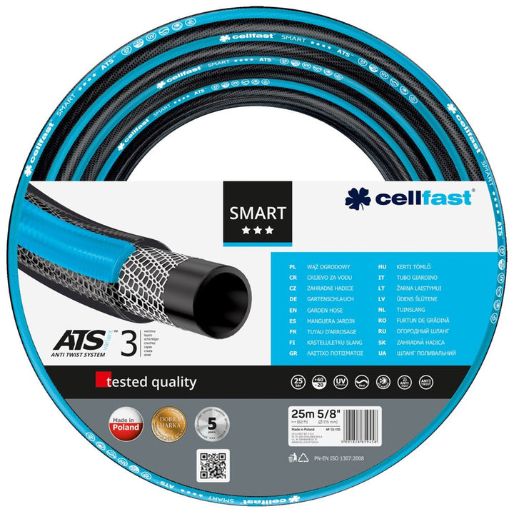 Furtun de apă cu 3 capacități Cellfast SMART Anti Twist System